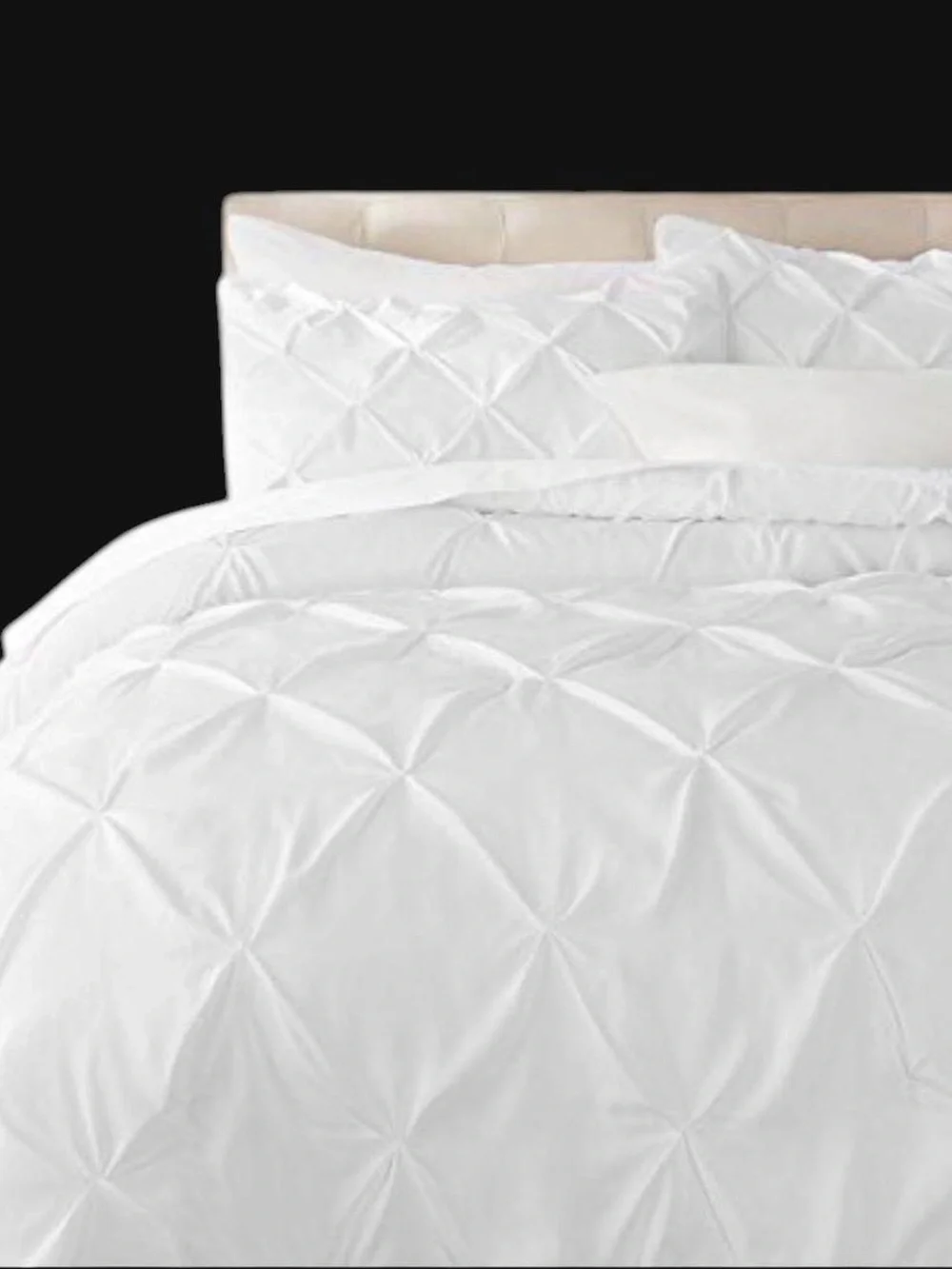 Classic White Pinch-Pleat Comforter Set - Soft Hotel Style Bedding